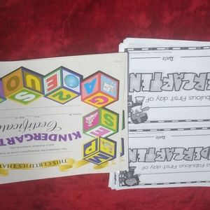 Kindergarten completion certificate lot.